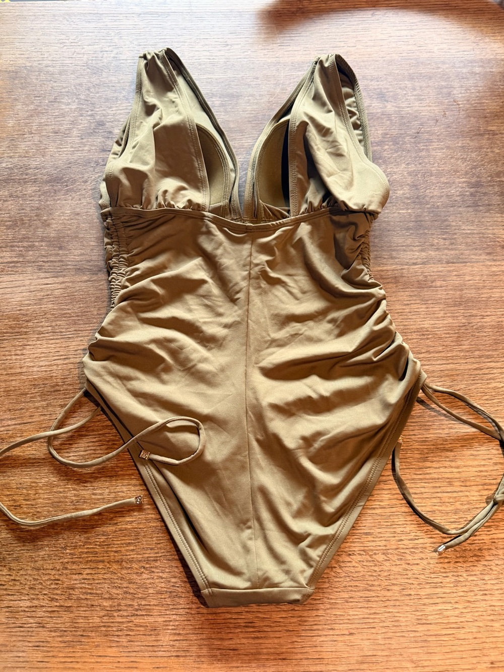 MICHAEL Michael Kors Olive One-Piece Swimsuit with Side Ties - Picture 5 of 10